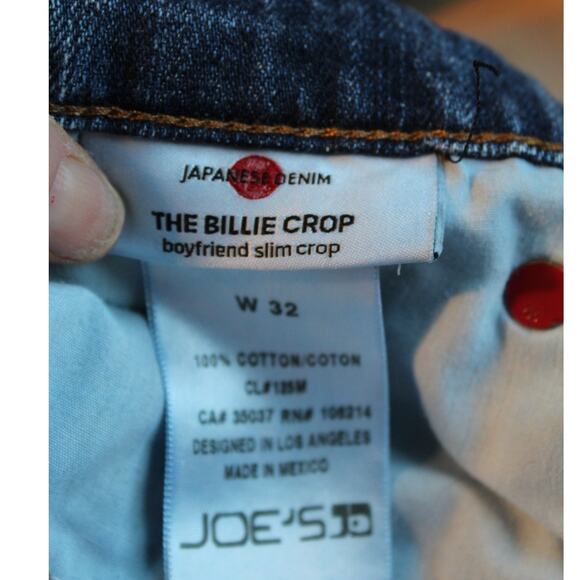Joe’s Jeans Billie Crop Boyfriend Slim Crop Distressed Blue Jeans Women’s W32 - Picture 6 of 9